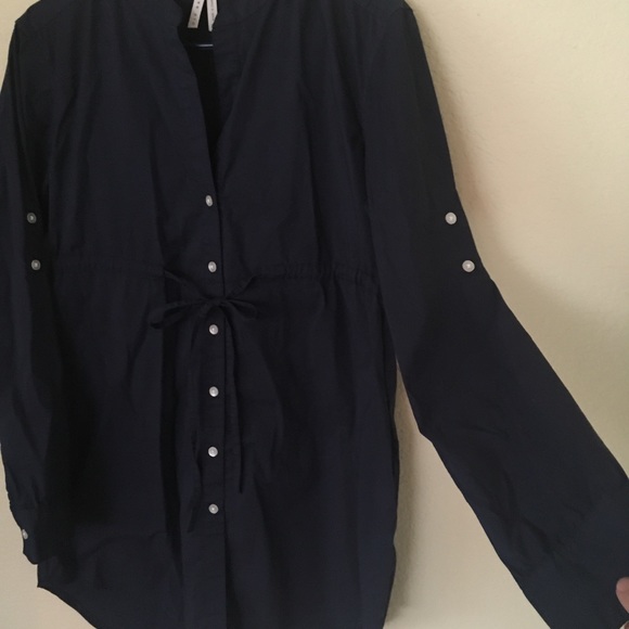 🔷Sharp Blue Tunic🔷Roll-Up Sleeves🔷Professional - Picture 2 of 7